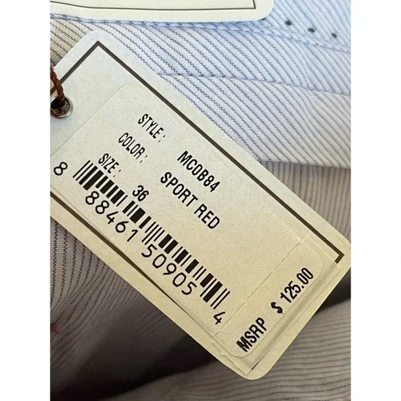 NEW NWT Peter Millar Washed Twill Flat Front Men's Pants Sport Red 36" x 37.5" - Picture 9 of 11